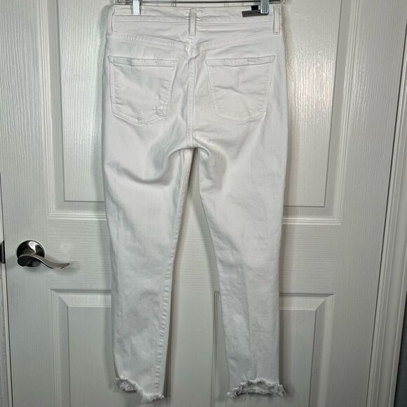 COH Citizens of Humanity Rocket Crop High Rise White Jeans Sz 28 Distressed - Picture 6 of 12